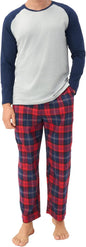 DAVID ARCHY Mens Pajamas Set - Soft Pj Sets for Men Long Sleeve Pajamas Men Cotton Mens Pjs Sets Loungewear with Pockets