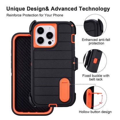 for Phone Case iPhone 13 Pro Max Case Black with Belt Clip Heavy Duty Holster for Shockproof Cases,3 Layers of Sturdy,Military Grade Defender Cover for iPhone 13 Pro Max Cases Black 6.7 Inch