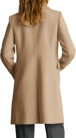 Mina Self Long Wool Coat Women 2025 Fall Winter- Double Breasted Notch Lapel Business Work Casual with Pockets Pea Coats