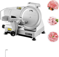 VEVOR Commercial Meat Slicer, 320W Electric Deli Food Slicer, 12 inch Carbon Steel Blade Electric Food Slicer, 350-400RPM Meat Slicer, 0-0.6 inch Adjustable Thickness for Cheese, Veggies, Ham