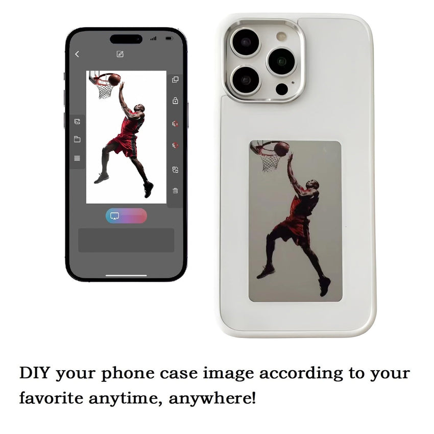 DIY E - Ink Phone Case for iPhone 15 Pro Max APP Operation Smart Photo Rear Projection Customiza Phone Case Instantly Display Photos On The Ink Screen Back Cover Personalize Your Phone case - 7DAY'S