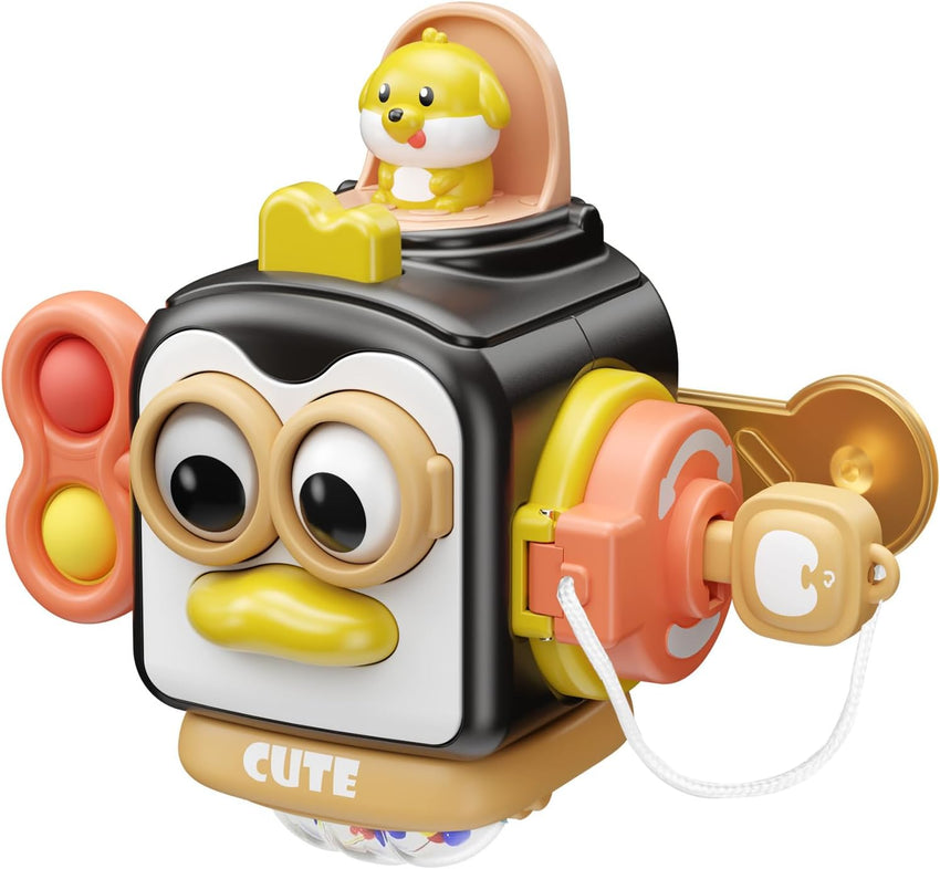 Montessori Toys for 1 Year Old,Sensory Toys for Toddlers 1-3,Baby Travel Activities Busy Board Cube,Fine Motor Skills Educational Toys,Birthday Gift for Kids Aged 6, 9, 10, 12, 18 Months