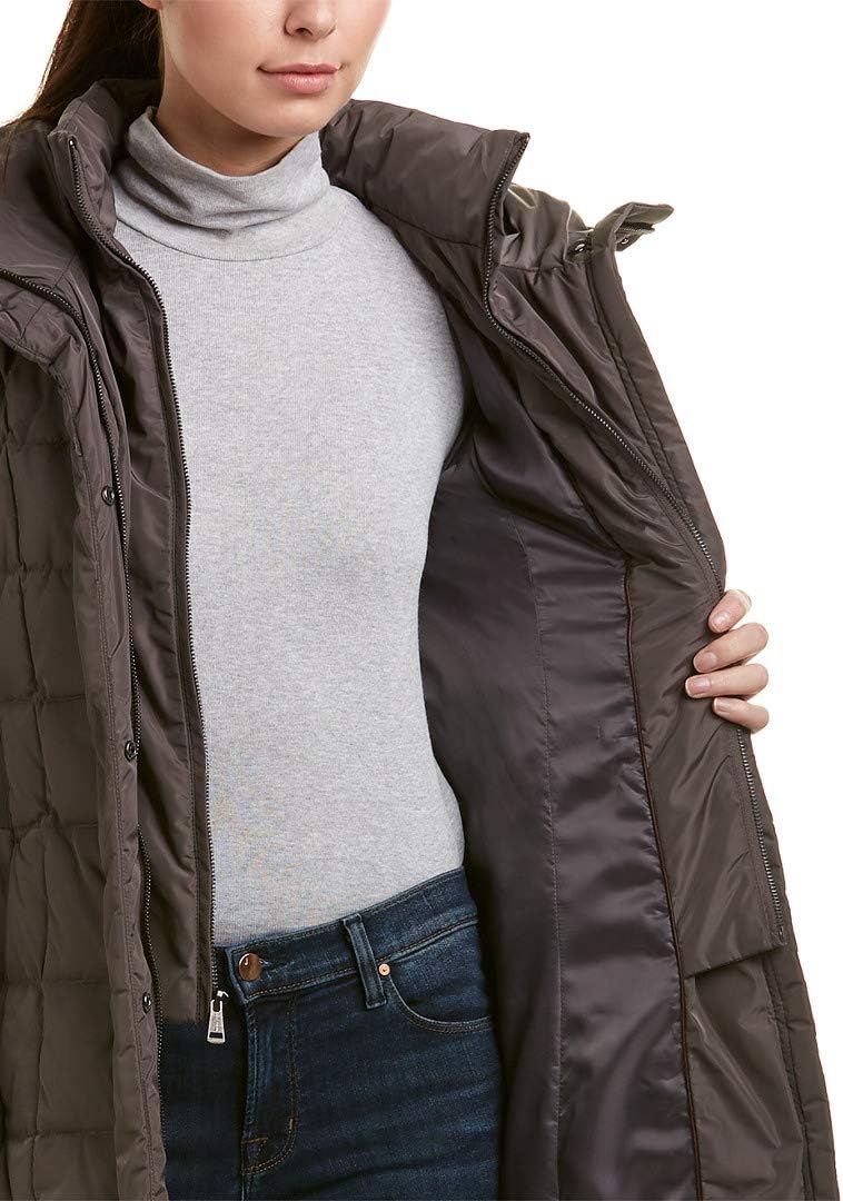 Cole Haan womens Long Quilted Puffer Coat Down Jacket