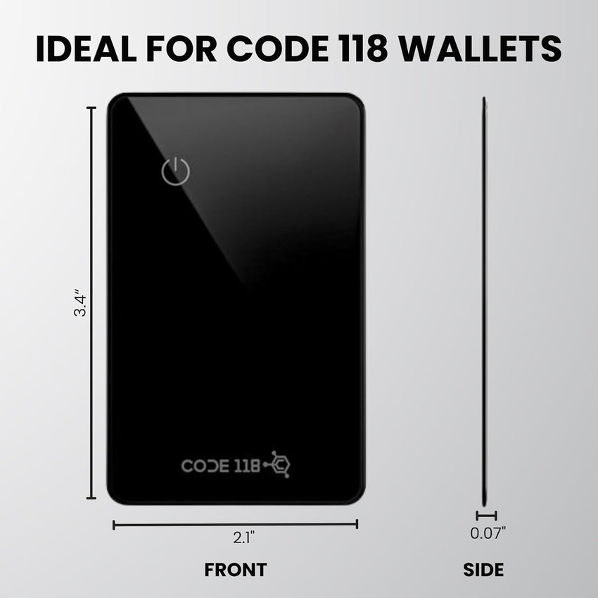 CODE 118 Slim Wallet Tracker Card for Android – Credit Card Size Bluetooth Tracking Device – Ultra Thin Aluminum & Tempered Glass – Ring Feature – Long Battery Life