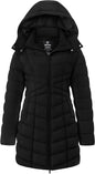wantdo Women's Puffer Jacket Warm Padded Winter Coat Long Quilted Jacket (Available in Plus Size)