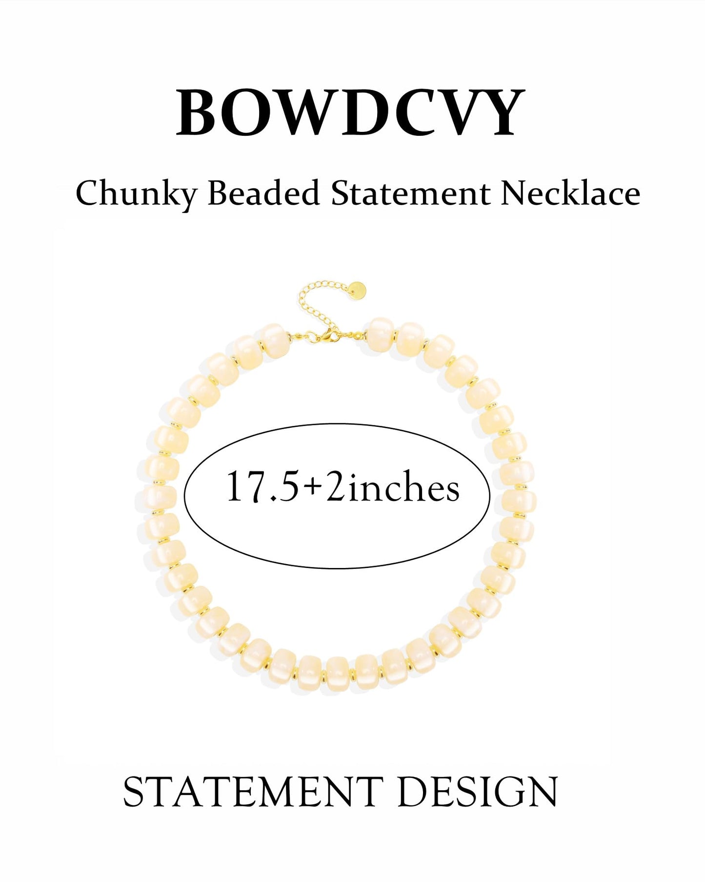 Chunky Beaded Statement Necklace for Women Trendy Colorful Boho Resin Bead Choker Necklaces Summer Handmade Jewelry Gifts Accessories