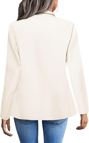 Mina Self Women's 2024 Spring Casual Blazer Jackets Long Sleeve Lapel Pocket Loose Fit Work Casual Blazers Outerwear