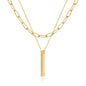 MEVECCO Layered Heart Necklace Pendant Handmade 18k Gold Plated Dainty Gold Choker Arrow Bar Layering Long Necklace for Women