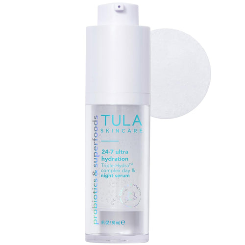 TULA Skin Care 24/7 Ultra Hydration - Triple Hydra Complex Day & Night Serum, Plumps Skin & Delivers Moisture While Reducing Fine Lines, 1 fl oz.
