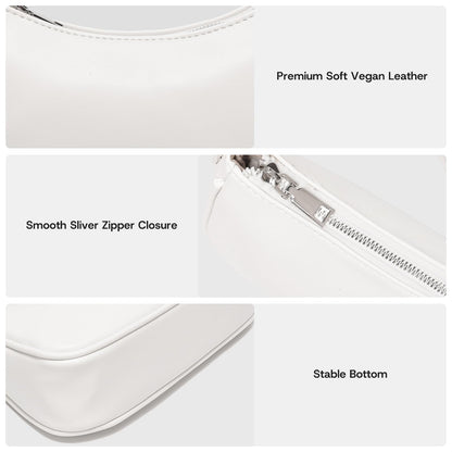 Small Shoulder Bag for Women Cute Mini Purse Trendy Vegan Leather Y2k Crescent Handbag