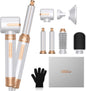 UKLISS Hair Dryer Brush 7 in 1，110000 RPM Hair Dryer with Diffuser for Curly & Twisted Hair Professional Ionic Brush Blow Dryer for Salon-Quality Styling (Blue Gold)
