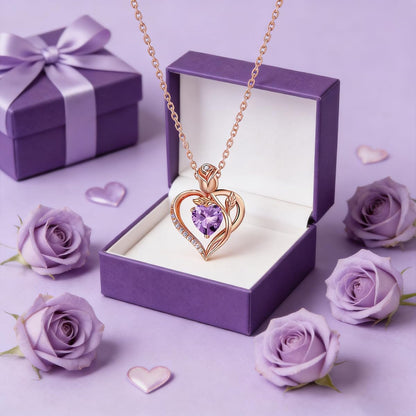 Women's Heart Pendant Necklace – 1.2CT Moissanite or Lab-Grown Sapphire, Ruby & Emerald
