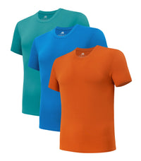 DAVID ARCHY Men's Undershirt Bamboo Rayon Moisture-Wicking Crewneck T-Shirts Stretch Tees for Men, 3 or 5 Pack