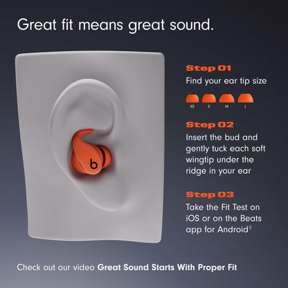 Beats - Powerbeats Fit - Wireless Noise-Cancelling Workout Earbuds with Ultimate Secure Fit, IPX4, Up to 30H of Battery Life & Charging case, Compatible with Apple & Android - Spark Orange