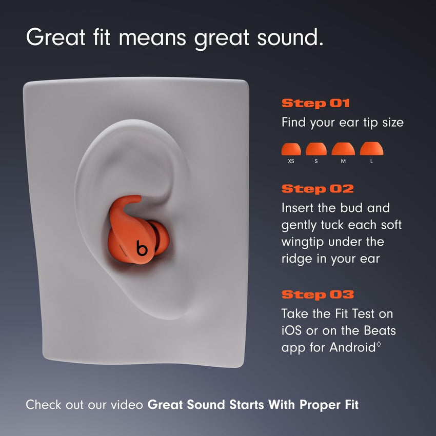 Beats - Powerbeats Fit - Wireless Noise-Cancelling Workout Earbuds with Ultimate Secure Fit, IPX4, Up to 30H of Battery Life & Charging case, Compatible with Apple & Android - Spark Orange