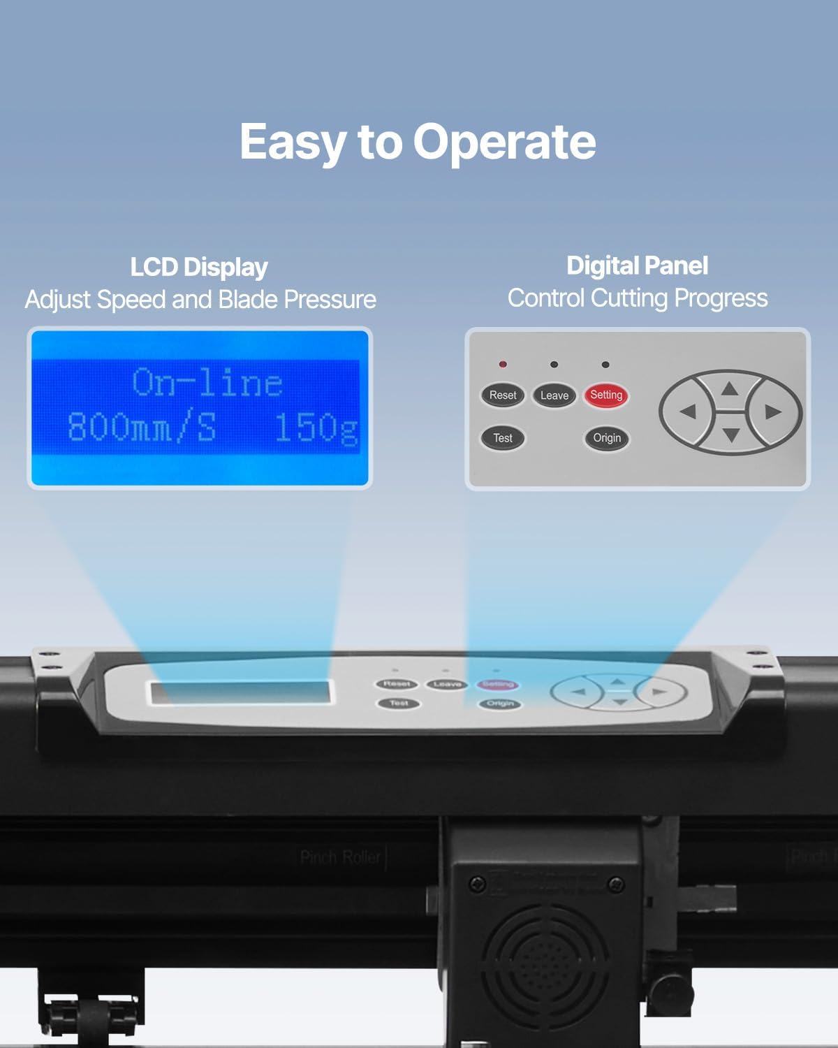 VEVOR 34inches Vinyl Cutter Machine, Bluetooth Cutting Plotter Machine, 400in/10m Accuracy Steel Roller Shaft Adjustable Speed Force, SignMaster Tool Kit for Sign Making Windows & Mobile