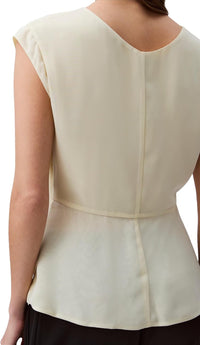 Calvin Klein Womens Chiffon Twist Front Blouse