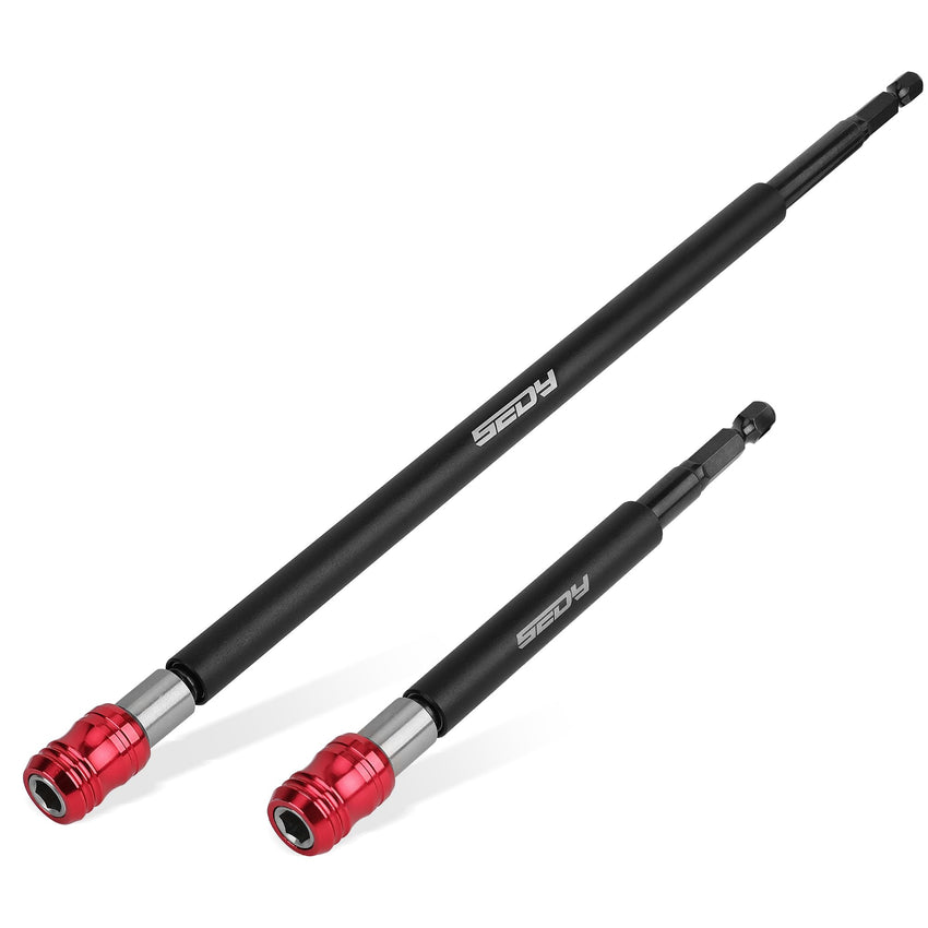 5-Piece 2", 4", 6", 12", 17" Extra Long Magnetic Screwdriver Bit Holders, 1/4 Inch Hex Shank Quick Release Extension Adapter, Durable CR-V Steel, Universal Fit for Impact Driver Bits