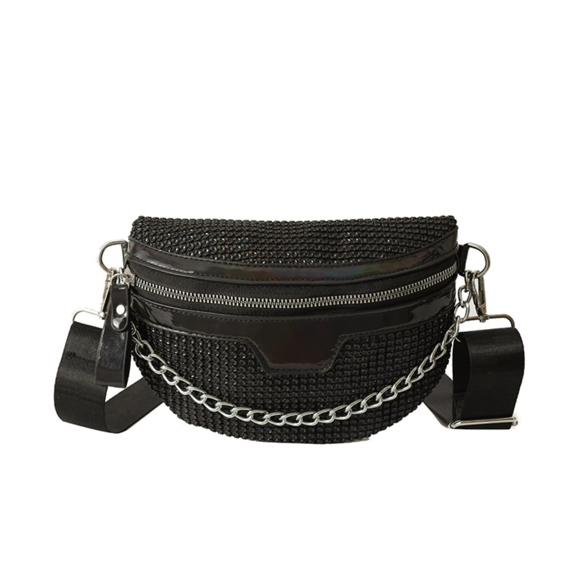 Thick Chain Women's Fanny Pack Plaid leather Waist Bag Shoulder Crossbody Chest Bags Luxury Designer Handbags Female Belt Bag