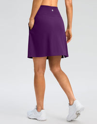 SANTINY 18" Skorts for Women 3 Pockets High Waist Long Athletic Tennis Skirt Golf Skort for Casual Summer Travel