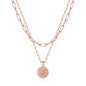Yoosteel Layered Initial Necklaces for Women Trendy - 14K Gold-Plated Dainty Layering Paperclip Chain Coin Initial Necklace Jewelry Gifts for Women Mom Wife Teen Girls