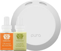Pura Smart Home Fragrance Device Starter Set - Pura 4 - Scent Diffuser for Home - Includes Fragrance Aroma Diffuser - Square Box, Maui Mango and Signature Island Blend Scent Refills