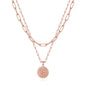 Yoosteel Layered Initial Necklaces for Women Trendy - 14K Gold-Plated Dainty Layering Paperclip Chain Coin Initial Necklace Jewelry Gifts for Women Mom Wife Teen Girls