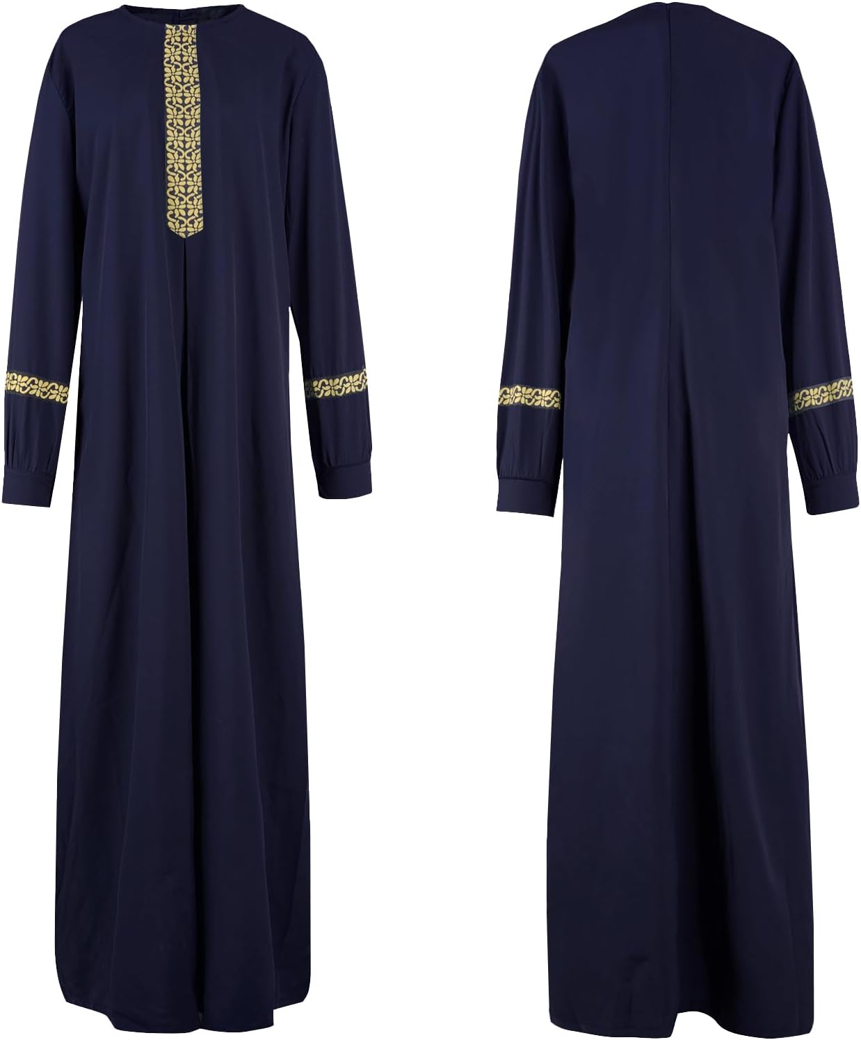 WSPLYSPJY Womens Muslim Abaya Dress Zipper Islamic Robe Pockets Maxi Prayer Clothes with Hijabs