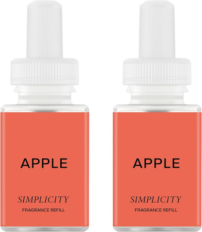 Pura & Simplicity Home Scent Refill - Smart Air Diffuser - Up to 120-Hours of Luxury Fragrance per Refill - Home Essential - Clean & Safe Diffuser Fragrance - 2 Pack, Apple