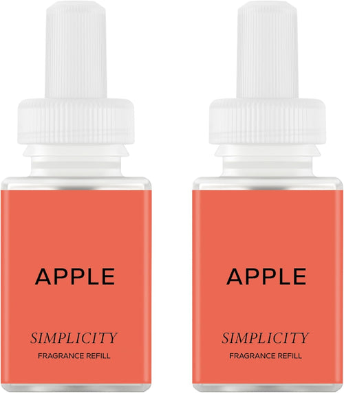 Pura & Simplicity Home Scent Refill - Smart Air Diffuser - Up to 120-Hours of Luxury Fragrance per Refill - Home Essential - Clean & Safe Diffuser Fragrance - 2 Pack, Apple