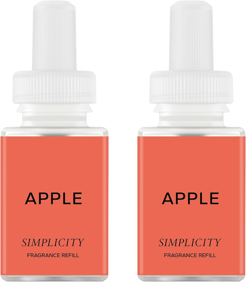 Pura & Simplicity Home Scent Refill - Smart Air Diffuser - Up to 120-Hours of Luxury Fragrance per Refill - Home Essential - Clean & Safe Diffuser Fragrance - 2 Pack, Apple