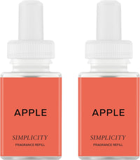 Pura & Simplicity Home Scent Refill - Smart Air Diffuser - Up to 120-Hours of Luxury Fragrance per Refill - Home Essential - Clean & Safe Diffuser Fragrance - 2 Pack, Apple