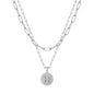 Yoosteel Layered Initial Necklaces for Women Trendy - 14K Gold-Plated Dainty Layering Paperclip Chain Coin Initial Necklace Jewelry Gifts for Women Mom Wife Teen Girls