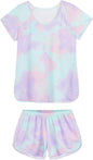 Hilinker Womens Sexy Pajama Set Ruched Lace Trim Cami and Shorts Summer Cute Pjs 2 Piece