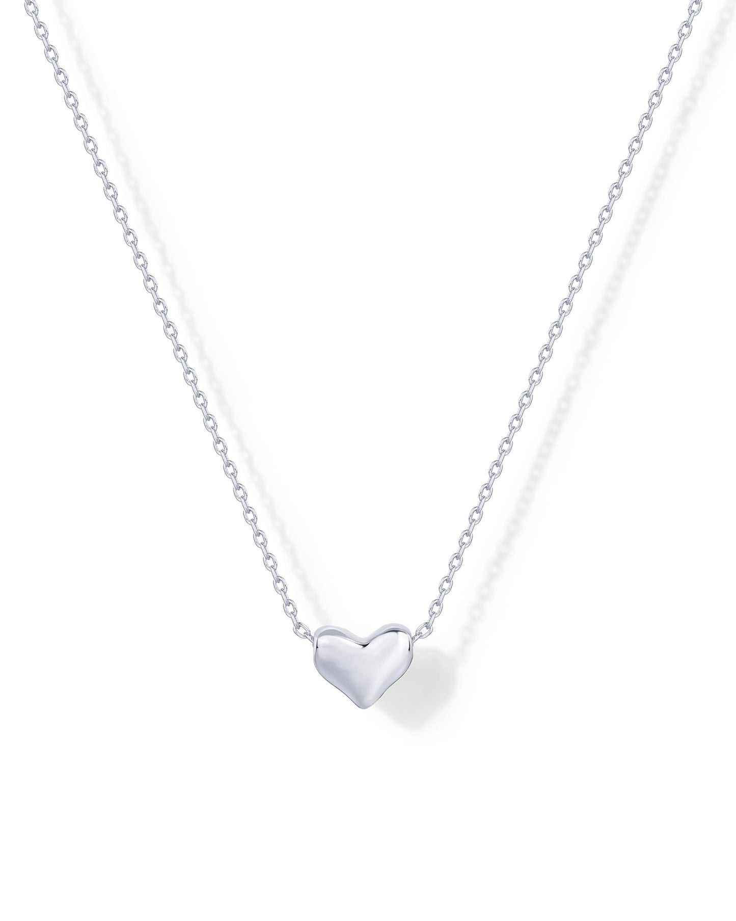 PAVOI 14K Gold Plated Cubic Zirconia Heart Necklace | Cute Dainty Love Pendant Necklaces for Women - Valentines Day Trendy Jewelry