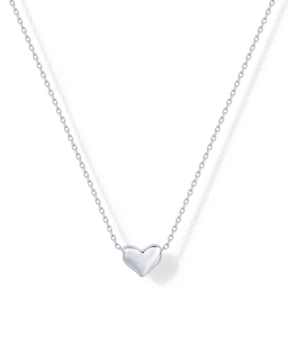 PAVOI 14K Gold Plated Cubic Zirconia Heart Necklace | Cute Dainty Love Pendant Necklaces for Women - Valentines Day Trendy Jewelry