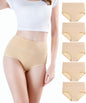 wirarpa Women's Underwear High Waisted Ladies Cotton Panties Soft Full Coverage Briefs 5 Pack (Regular & Plus Size)