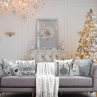 PSDWETS Christmas Pillow Covers 18x18 Set of 4 Christmas Decorations Snowman Deer Tree Winter Holiday Decor Throw Cushion Case for Home Couch