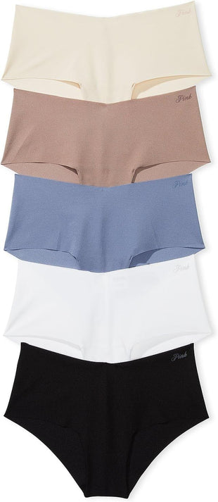 Victoria's Secret PINK Women's No Show Cheekster Underwear, Panties for Women, Spring Basic, (M)