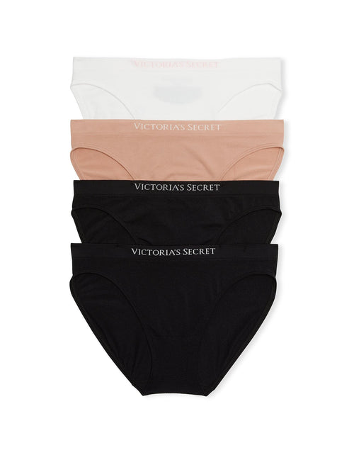 Victoria's Secret Seamless Bikini Panty Pack, Underwear for Women, 4 Pack, Multi (M)