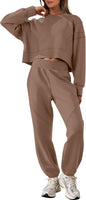 ANRABESS Womens 2 Piece Outfits Lounge Sets Cropped Sweatshirt Joggers Fashion Sweatsuit Sweat Set 2025 Winter Travel Outfits