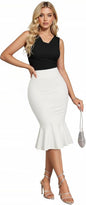 Hybrid & Company Women's Techno/Scuba Stretchy Office Pencil Skirt Made in USA
