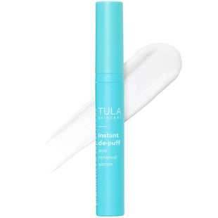 TULA Skin Care Instant De-Puff Eye Renewal Serum - Dark Circles Under Eye Treatment, Reduce Puffiness and Signs of Wrinkles, 0.5 fl oz.