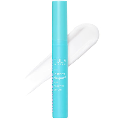 TULA Skin Care Instant De-Puff Eye Renewal Serum - Dark Circles Under Eye Treatment, Reduce Puffiness and Signs of Wrinkles, 0.5 fl oz.