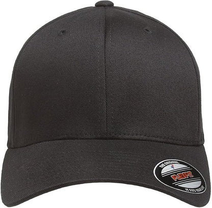 Flexfit Men's Wooly Combed Twill Fitted Baseball Cap, Black, Large-X-Large (Clearance)