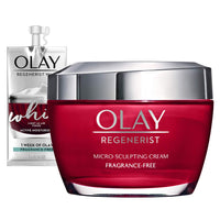 Olay Face Moisturizer, Regenerist Micro-Sculpting Cream for Women, Fragrance-Free - Anti-Aging, Anti-Wrinkle, Firming Skin Care - Triple Collagen Cream, Peptide, Hyaluronic Acid, Niacinamide, 1.7oz