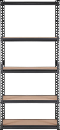 VEVOR Storage Shelving Unit, 5-Tier Adjustable, 2000 lbs Capacity, Heavy Duty Garage Shelves Metal Organizer Utility Rack, Black, 36" L x 18" W x 72" H for Kitchen Pantry Basement Bathroom Laundry