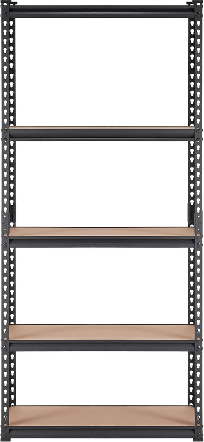 VEVOR Storage Shelving Unit, 5-Tier Adjustable, 2000 lbs Capacity, Heavy Duty Garage Shelves Metal Organizer Utility Rack, Black, 36" L x 18" W x 72" H for Kitchen Pantry Basement Bathroom Laundry