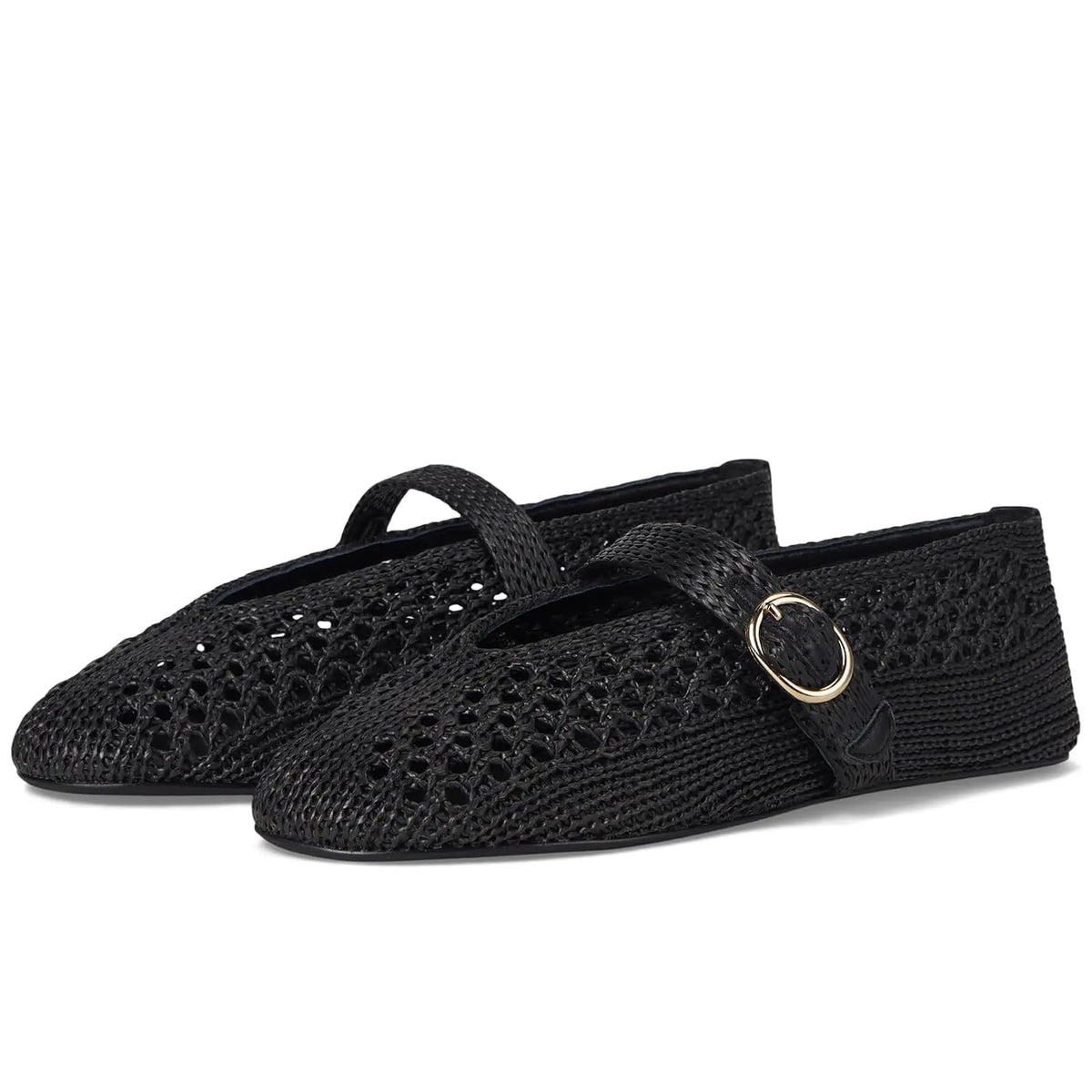 Woven Ballet Flats Women Mesh Raffia Flats Round Toe Mary Janes Comfortable Ballerina Flat Shoes