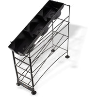 San Jamar Wireworks Cup and Lid Dispenser Fits 8 - 44 Oz. Cups, 3 Tiers with Suction Cup Feet for Restaurants, Fast Food, And Kitchens, Plastic, 8.25 X 20.5 X 22.5 Inches, Black